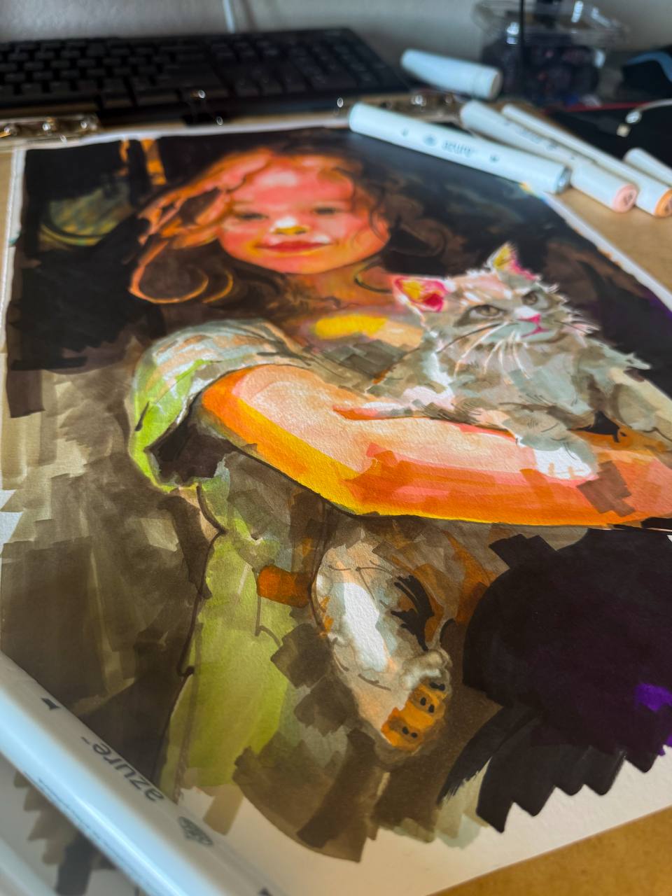 Close view of cat portrait study