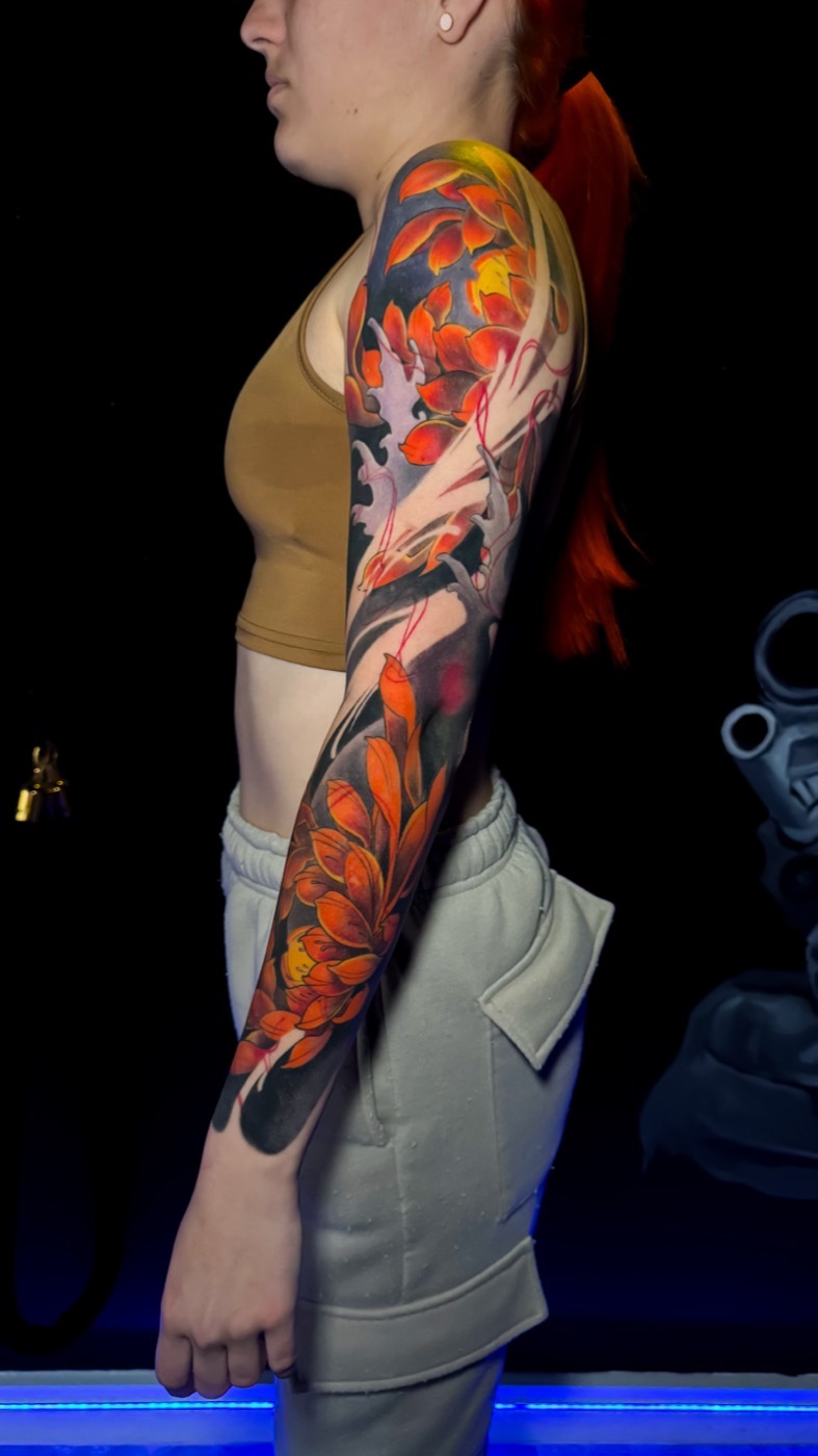 Autumn Ablaze — Color Realism tattoo by Laurent Alba, Denver