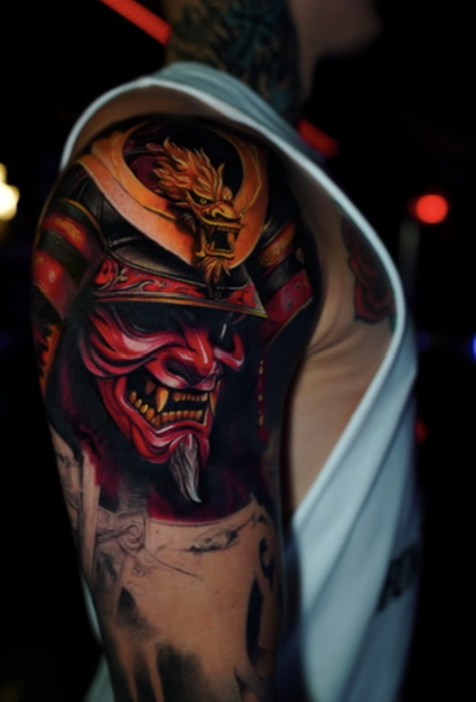 Crimson Shōgun — Japanese tattoo by Laurent Alba, Denver