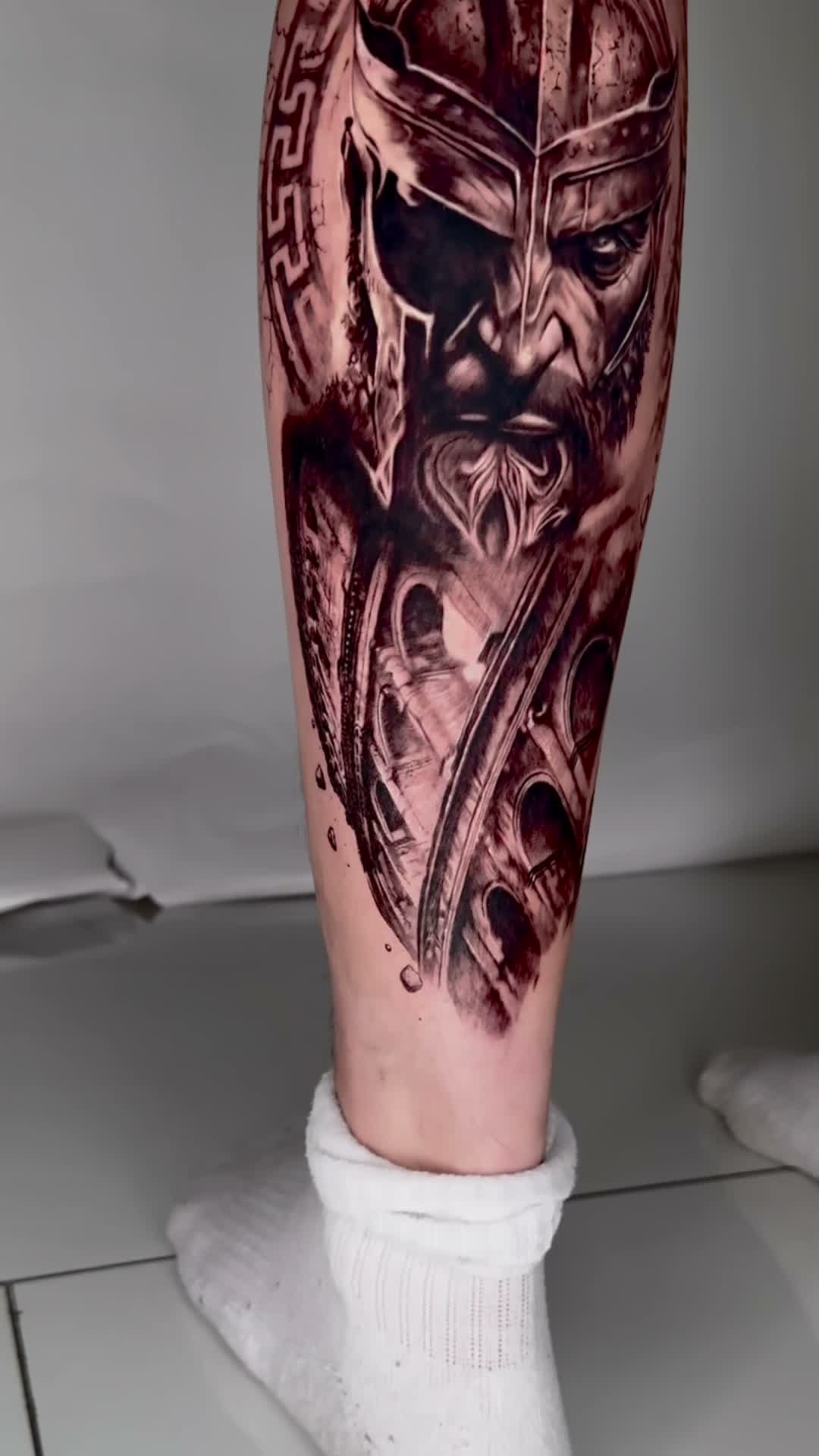 Valhalla — Black & Grey tattoo by Laurent Alba, Denver